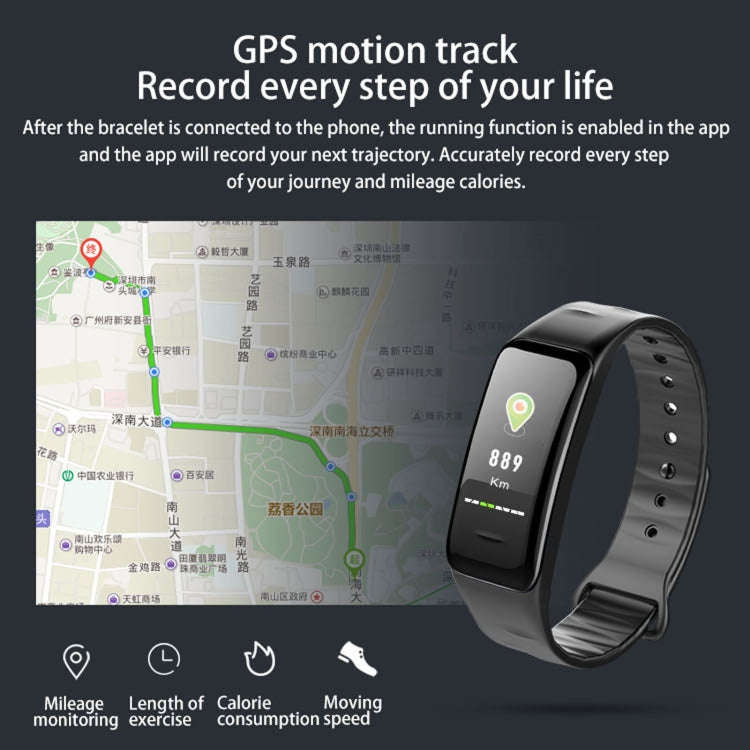 C1 0.96 inch Color Screen IP67 Waterproof Smart Bracelet, Support Sleep Monitor / Heart Rate Moni...