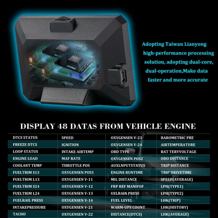 P16 Car HUD Head-up Display OBD2 Fault Code Elimination
