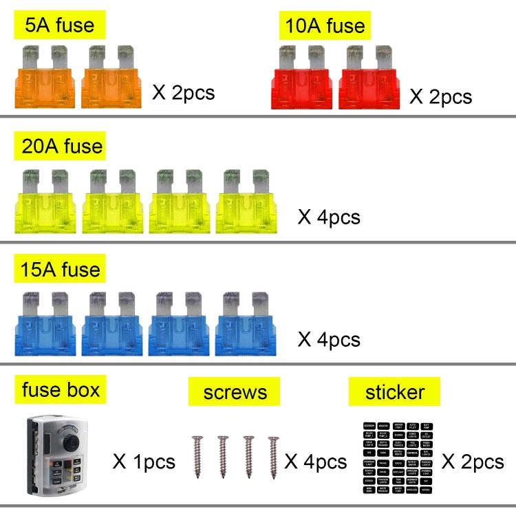 CS-1222A1 High Current Independent Positive and Negative 6-way LED Indicator Plug Fuse Box