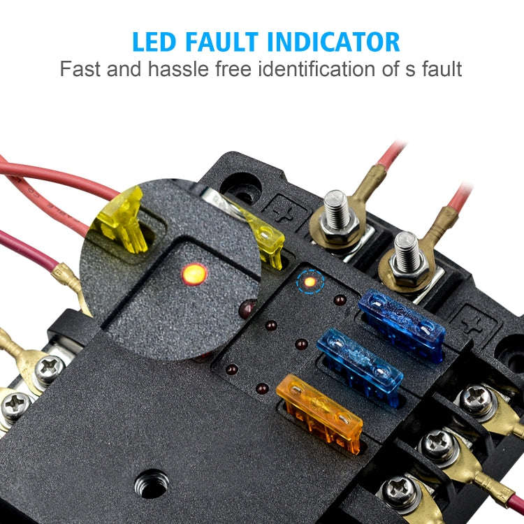 CS-1222A1 High Current Independent Positive and Negative 6-way LED Indicator Plug Fuse Box
