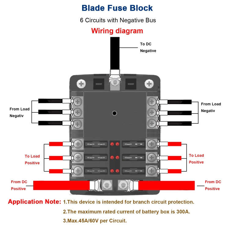CS-1222A1 High Current Independent Positive and Negative 6-way LED Indicator Plug Fuse Box