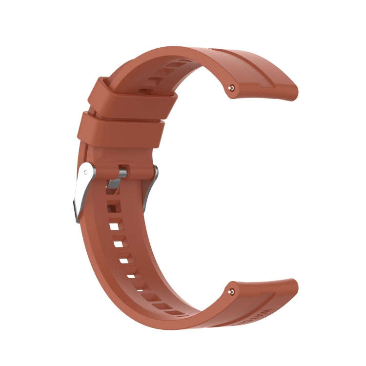 For TicWatch Pro 3 Silicone Watch Band with Silver Steel Buckle(Orange)