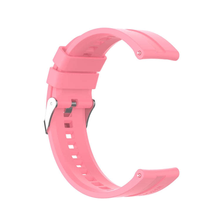 For TicWatch Pro 3 Silicone Watch Band with Silver Steel Buckle(Pink)