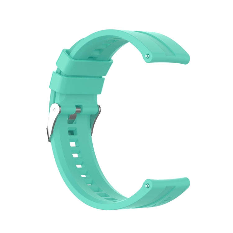 For TicWatch Pro 3 Silicone Watch Band with Silver Steel Buckle(Aurora Blue)