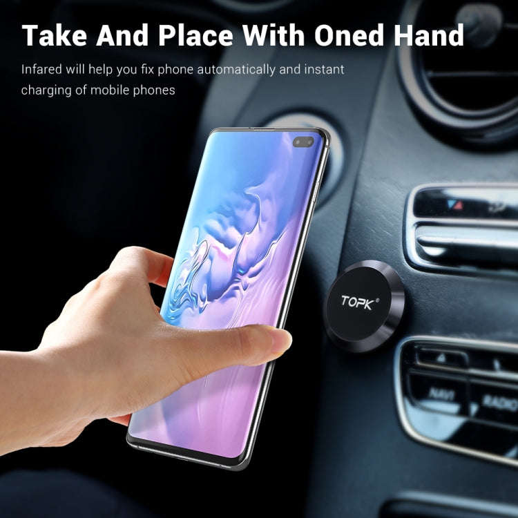 TOPK D21 Car Mobile Phone Holder Magnetic Universal In-car Phone Holder Stand(Red)