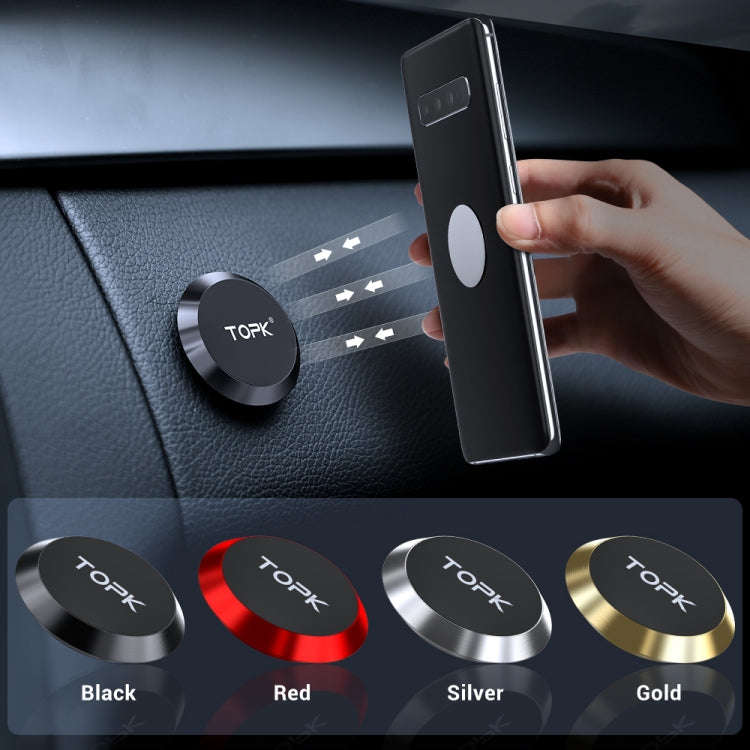 TOPK D21 Car Mobile Phone Holder Magnetic Universal In-car Phone Holder Stand(Red)