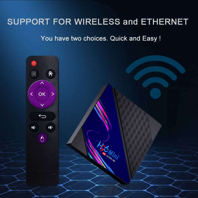 H96 Mini V8 4K Smart TV Box with Remote Control, Android 10.0, RK3228A Quad-core Cortex-A7, 1GB+8...