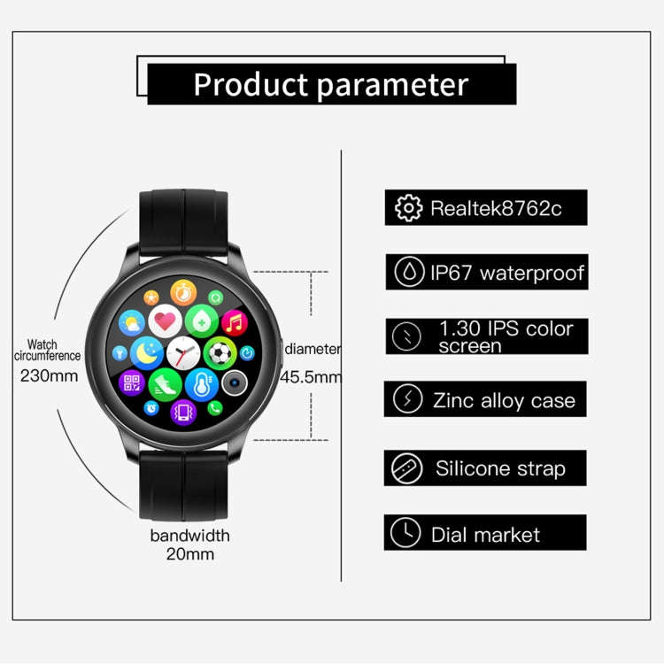 CF22 1.3 inch IPS Color Screen IP67 Waterproof Smart Watch, Support Sleep Monitor / Heart Rate Mo...