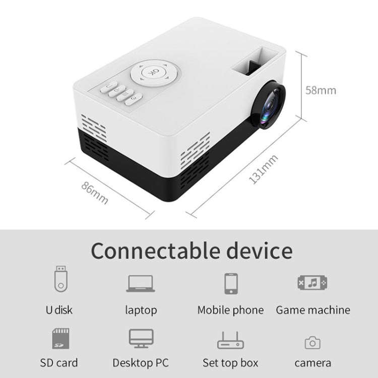 J15 1920 x 1080P HD Household Mini LED Projector with Tripod Mount Support AV / HDMI x 1 / USB x1...