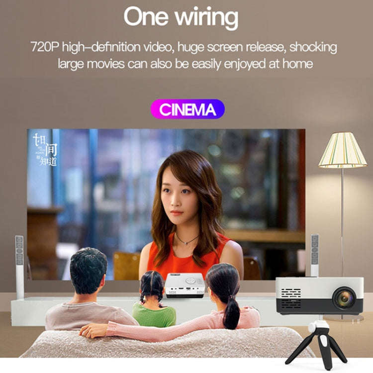 J15 1920 x 1080P HD Household Mini LED Projector with Tripod Mount Support AV / HDMI x 1 / USB x1...
