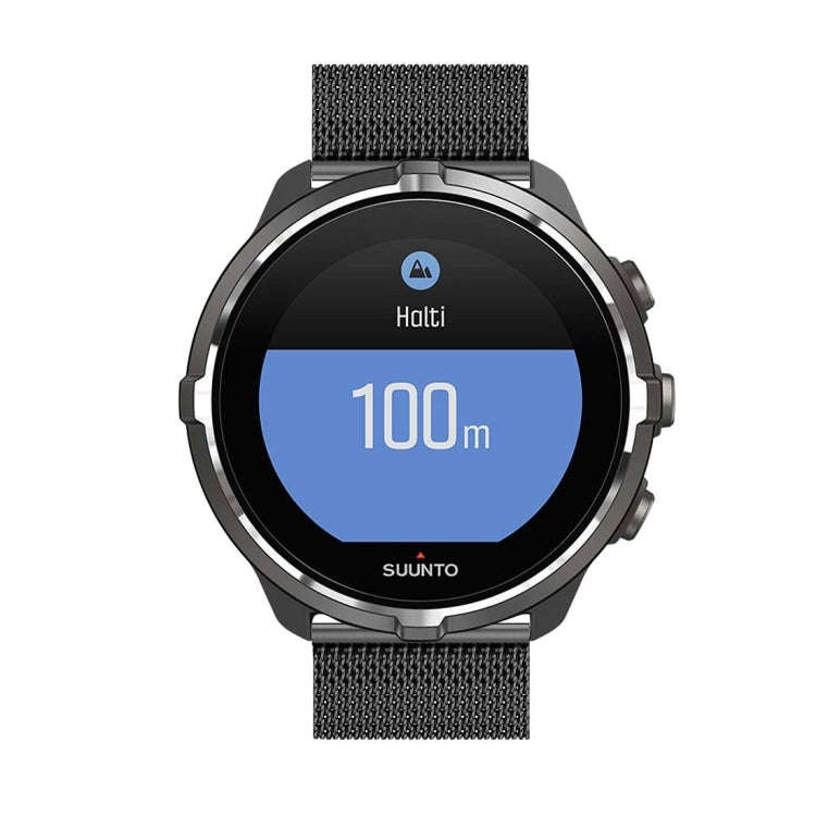 For Suunto 9 Milanese Nice Buckle Replacement Wrist Strap Watchband(Black)