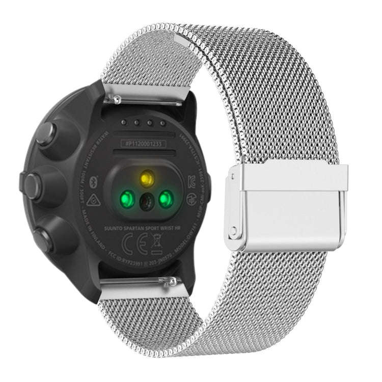 For Suunto 9 Milanese Nice Buckle Replacement Wrist Strap Watchband(Silver)