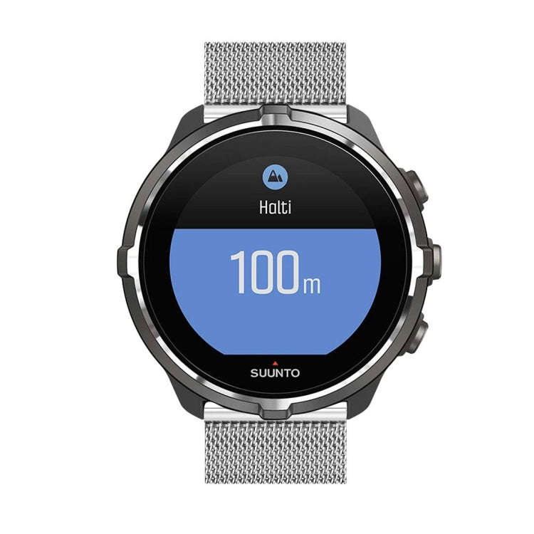 For Suunto 9 Milanese Nice Buckle Replacement Wrist Strap Watchband(Silver)