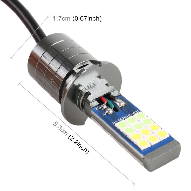 H3 2 PCS DC12-24V / 10.5W Car Double Colors Fog Lights with 24LEDs SMD-3030 & Constant Current, B...