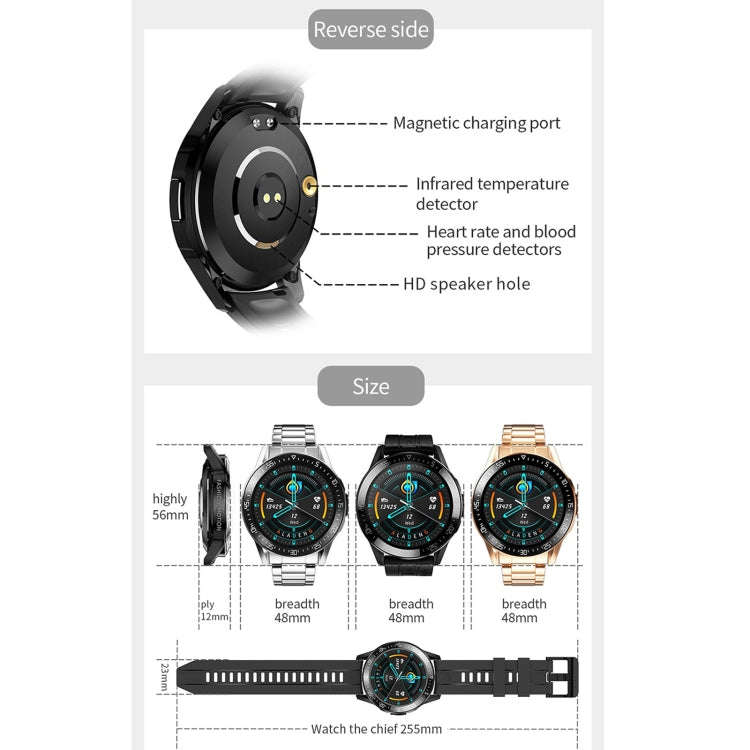 GT3 1.3 inch Full-fit Round Screen Smart Watch, Support Sleep Monitor / Heart Rate Monitor / Temp...