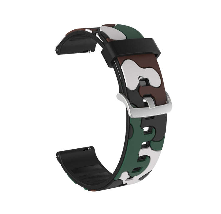 20mm For Fossil Gen 5 Carlyle / Julianna / Garrett / Carlyle HR Camouflage Silicone  Watch Band w...