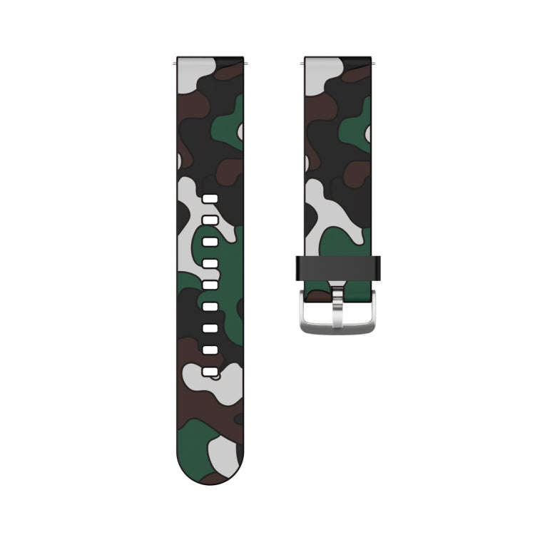 20mm For Fossil Gen 5 Carlyle / Julianna / Garrett / Carlyle HR Camouflage Silicone  Watch Band w...