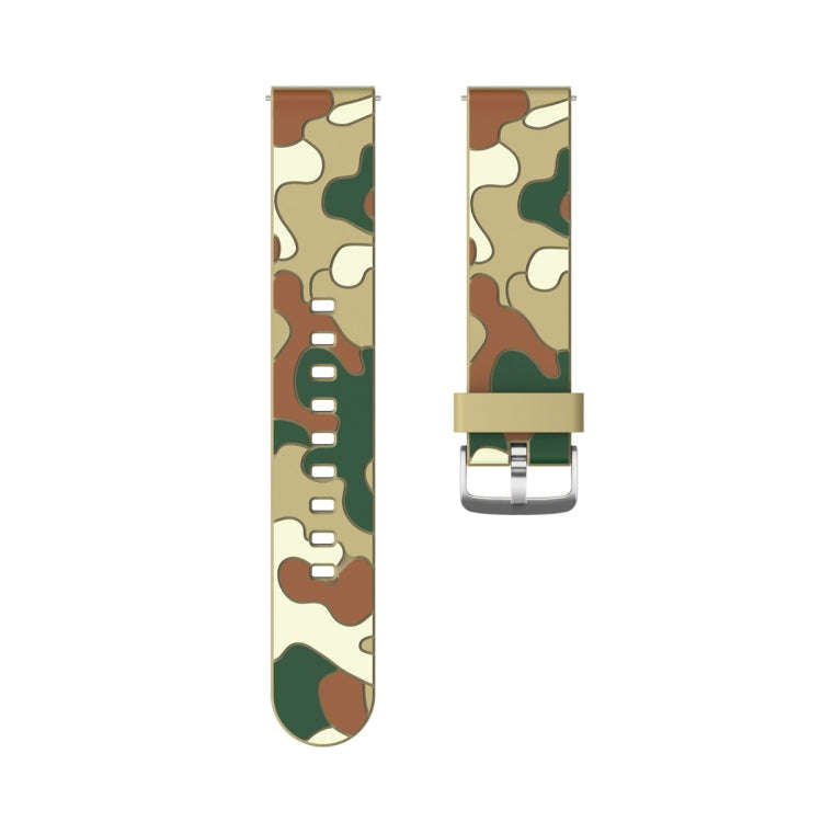 20mm For Fossil Gen 5 Carlyle / Julianna / Garrett / Carlyle HR Camouflage Silicone  Watch Band w...