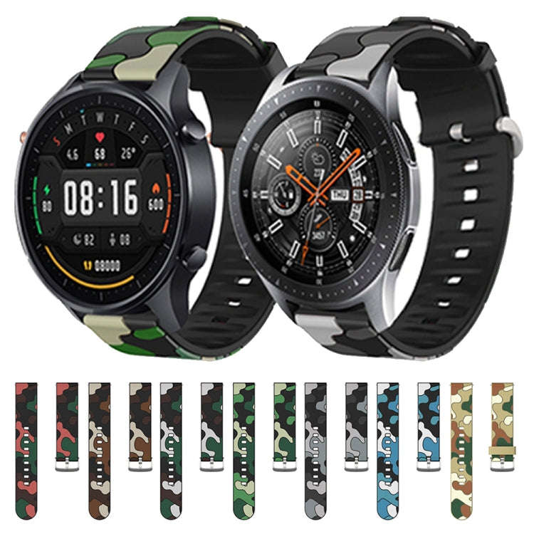20mm For Fossil Gen 5 Carlyle / Julianna / Garrett / Carlyle HR Camouflage Silicone  Watch Band w...