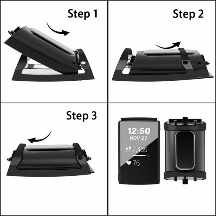 For Fitbit Charge 3 / 4 Full Coverage Plating TPU Watch Case(Black)