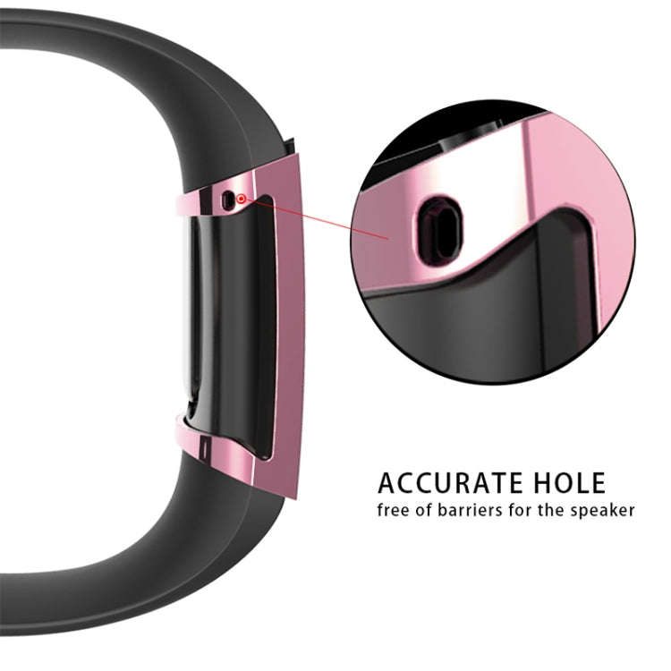 For Fitbit Charge 3 / 4 Full Coverage Plating TPU Watch Case(Pink)