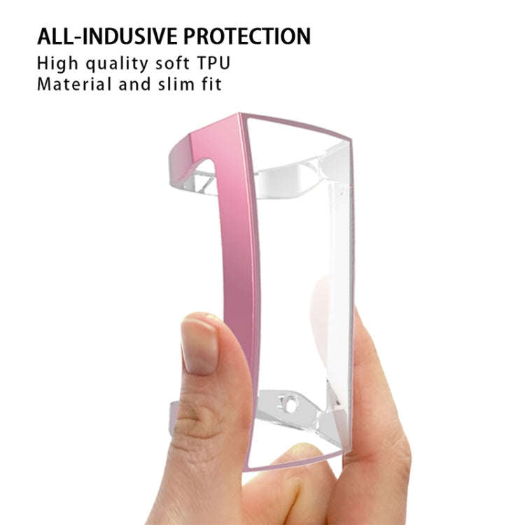 For Fitbit Charge 3 / 4 Full Coverage Plating TPU Watch Case(Pink)