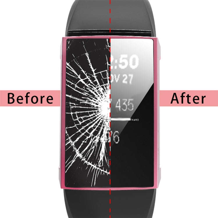 For Fitbit Charge 3 / 4 Full Coverage Plating TPU Watch Case(Pink)