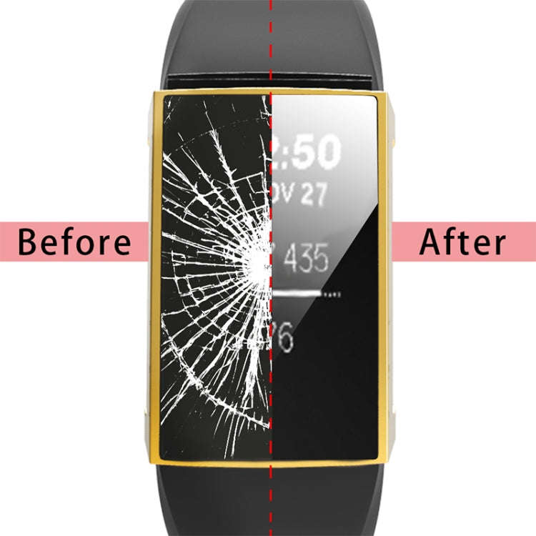 For Fitbit Charge 3 / 4 Full Coverage Plating TPU Watch Case(Gold)