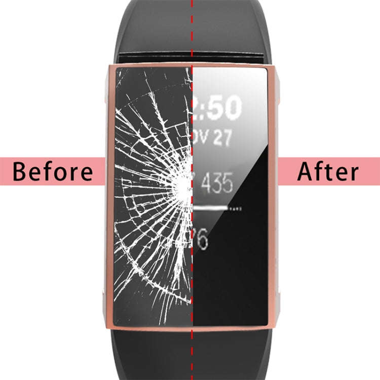 For Fitbit Charge 3 / 4 Full Coverage Plating TPU Watch Case(Rose Gold)