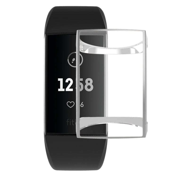For Fitbit Charge 3 / 4 Full Coverage Plating TPU Watch Case(Silver)
