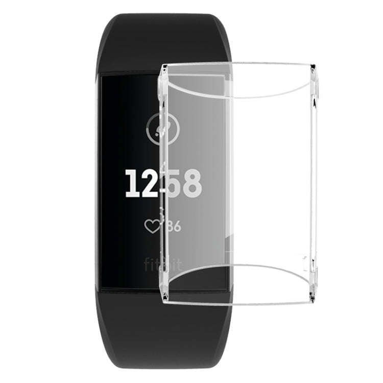 For Fitbit Charge 3 / 4 Full Coverage Plating TPU Watch Case(Transparent)