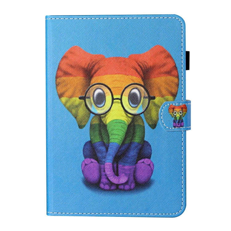 For Huawei MatePad T 8 Colored Drawing Stitching Horizontal Flip Leather Case TPU Bottom Case wit...