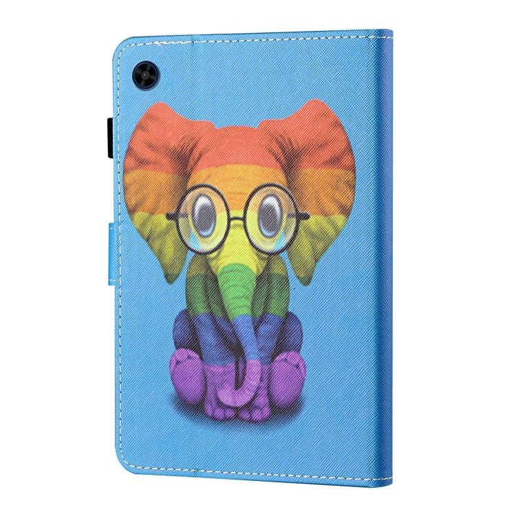 For Huawei MatePad T 8 Colored Drawing Stitching Horizontal Flip Leather Case TPU Bottom Case wit...