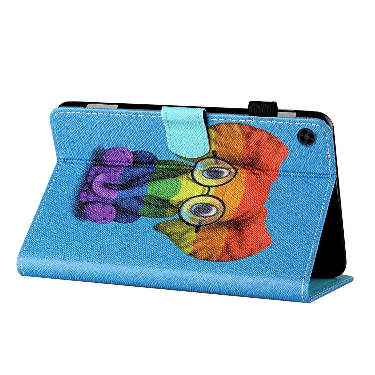 For Huawei MatePad T 8 Colored Drawing Stitching Horizontal Flip Leather Case TPU Bottom Case wit...