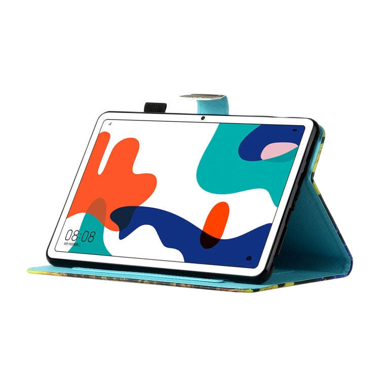 For Huawei MatePad T 8 Colored Drawing Stitching Horizontal Flip Leather Case TPU Bottom Case wit...