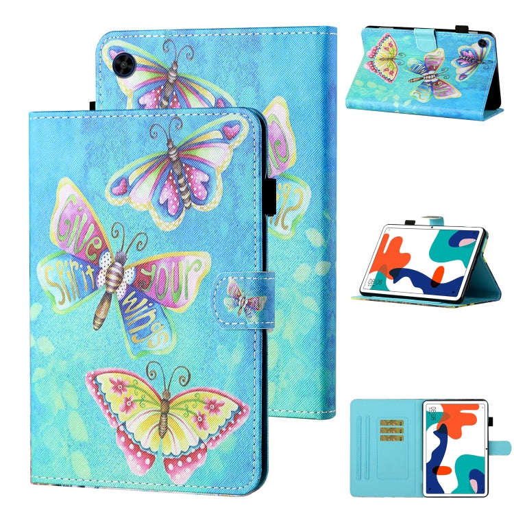 For Huawei MatePad T 8 Colored Drawing Stitching Horizontal Flip Leather Case TPU Bottom Case wit...