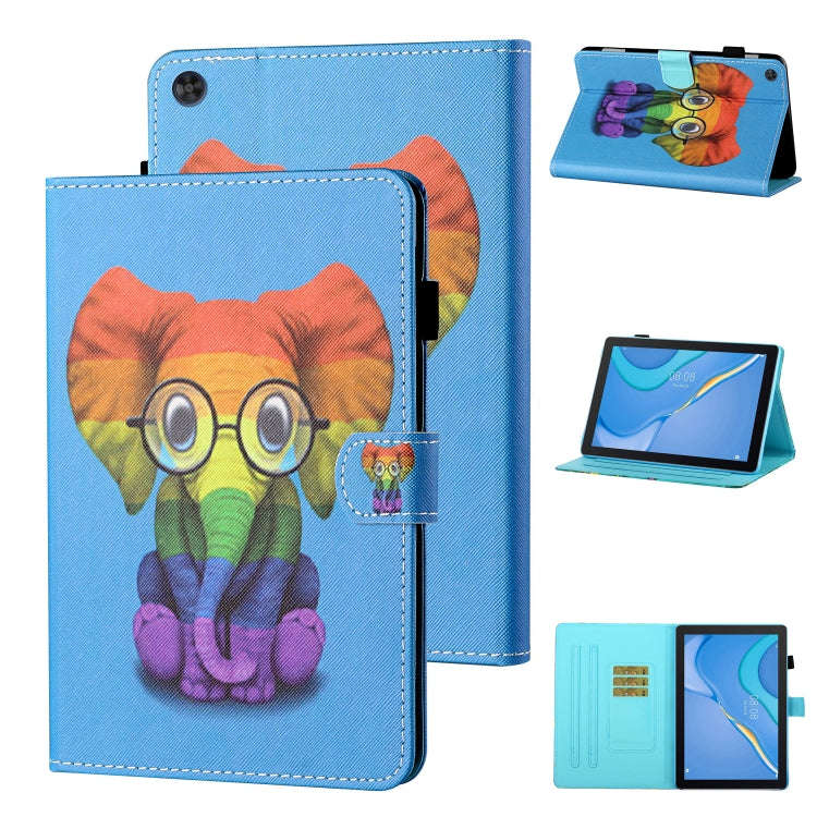 For Huawei Honor Pad 6 / X6 & Enjoy 2 & MatePad T10 / T10S Colored Drawing Stitching Horizontal F...