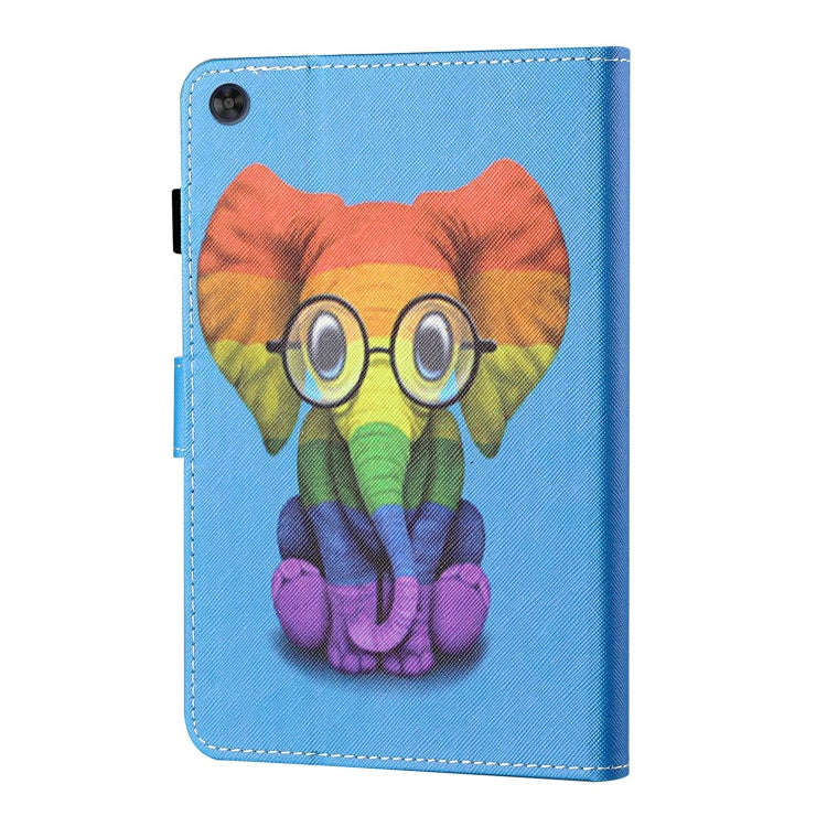 For Huawei Honor Pad 6 / X6 & Enjoy 2 & MatePad T10 / T10S Colored Drawing Stitching Horizontal F...