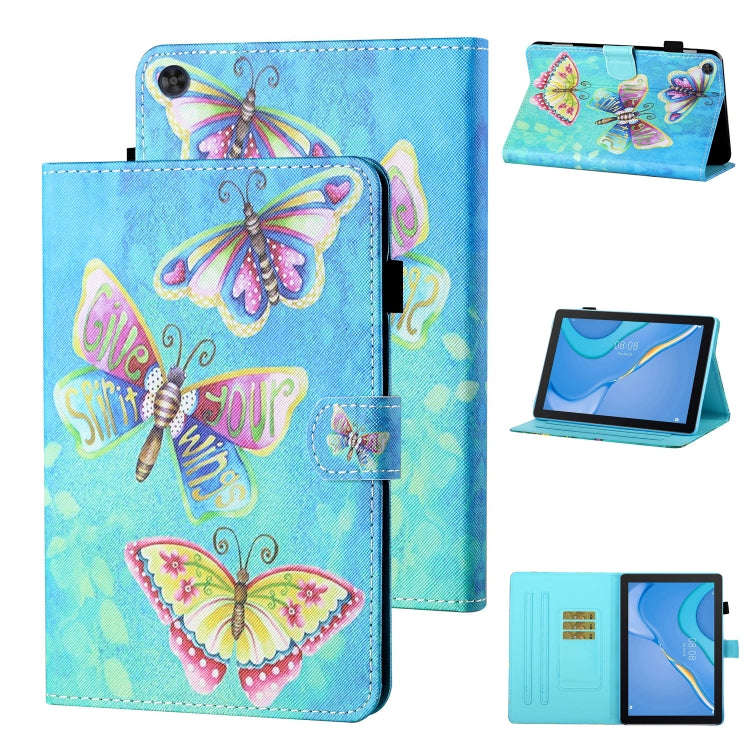 For Huawei Honor Pad 6 / X6 & Enjoy 2 & MatePad T10 / T10S Colored Drawing Stitching Horizontal F...