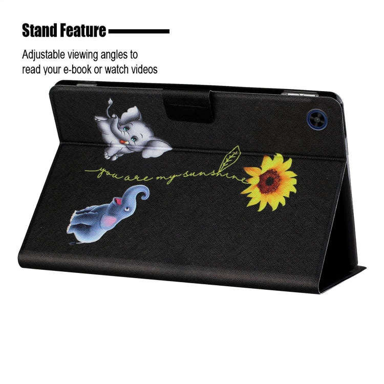 For Huawei MatePad T8 Colored Drawing Horizontal Flip Leather Case with Holder & Card Slots(Eleph...
