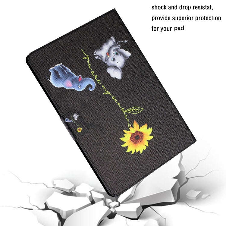 For Huawei MatePad T8 Colored Drawing Horizontal Flip Leather Case with Holder & Card Slots(Eleph...