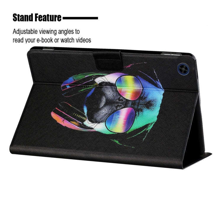 For Huawei MatePad T8 Colored Drawing Horizontal Flip Leather Case with Holder & Card Slots(Eye Dog)