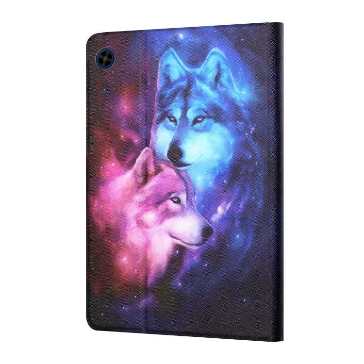For Huawei MatePad T8 Colored Drawing Horizontal Flip Leather Case with Holder & Card Slots(Wolf)