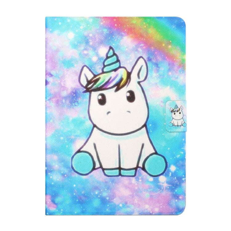 For Huawei MatePad T8 Colored Drawing Horizontal Flip Leather Case with Holder & Card Slots(Unicorn)