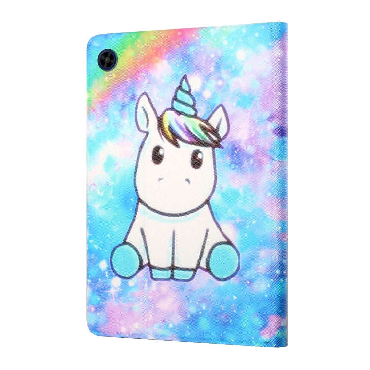 For Huawei MatePad T8 Colored Drawing Horizontal Flip Leather Case with Holder & Card Slots(Unicorn)