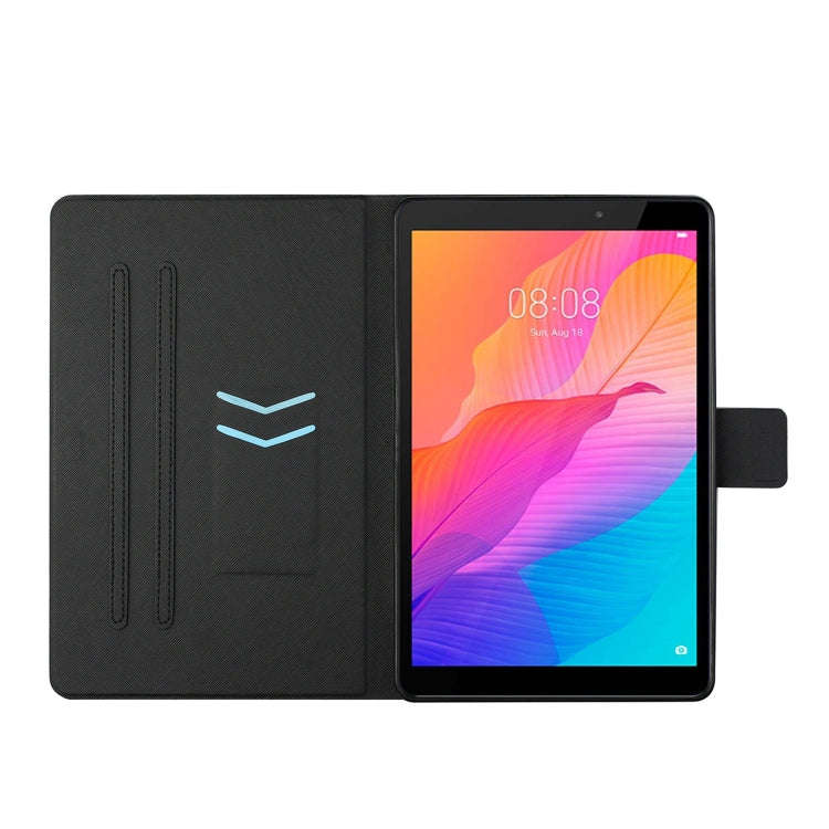 For Huawei MatePad T8 Colored Drawing Horizontal Flip Leather Case with Holder & Card Slots(Unicorn)