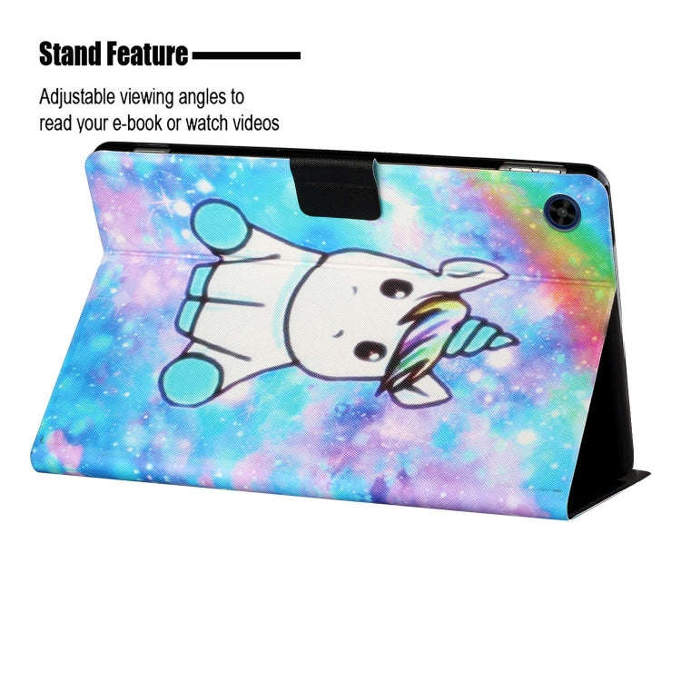 For Huawei MatePad T8 Colored Drawing Horizontal Flip Leather Case with Holder & Card Slots(Unicorn)