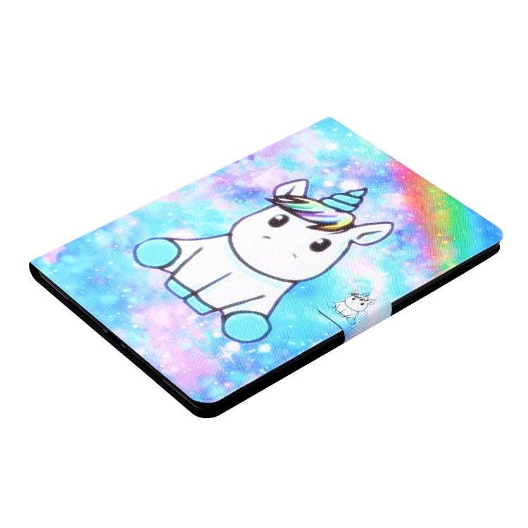 For Huawei MatePad T8 Colored Drawing Horizontal Flip Leather Case with Holder & Card Slots(Unicorn)