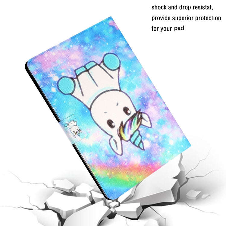 For Huawei MatePad T8 Colored Drawing Horizontal Flip Leather Case with Holder & Card Slots(Unicorn)