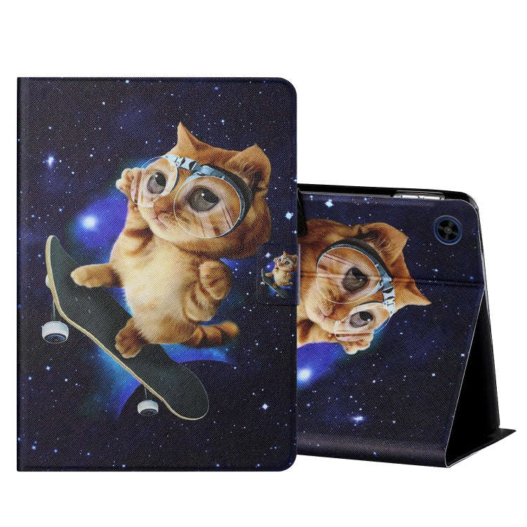 For Huawei MatePad T8 Colored Drawing Horizontal Flip Leather Case with Holder & Card Slots(Skate...